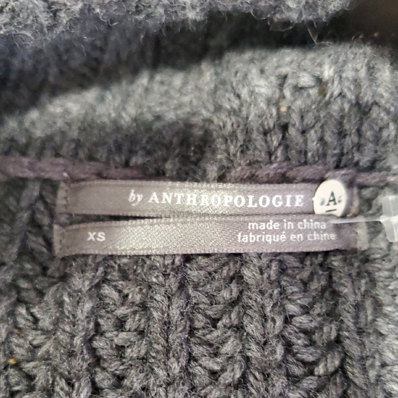 Anthropologie Gray Cardigan with Shawl Collar and Ribbed Knit Size XS - Picture 10 of 10